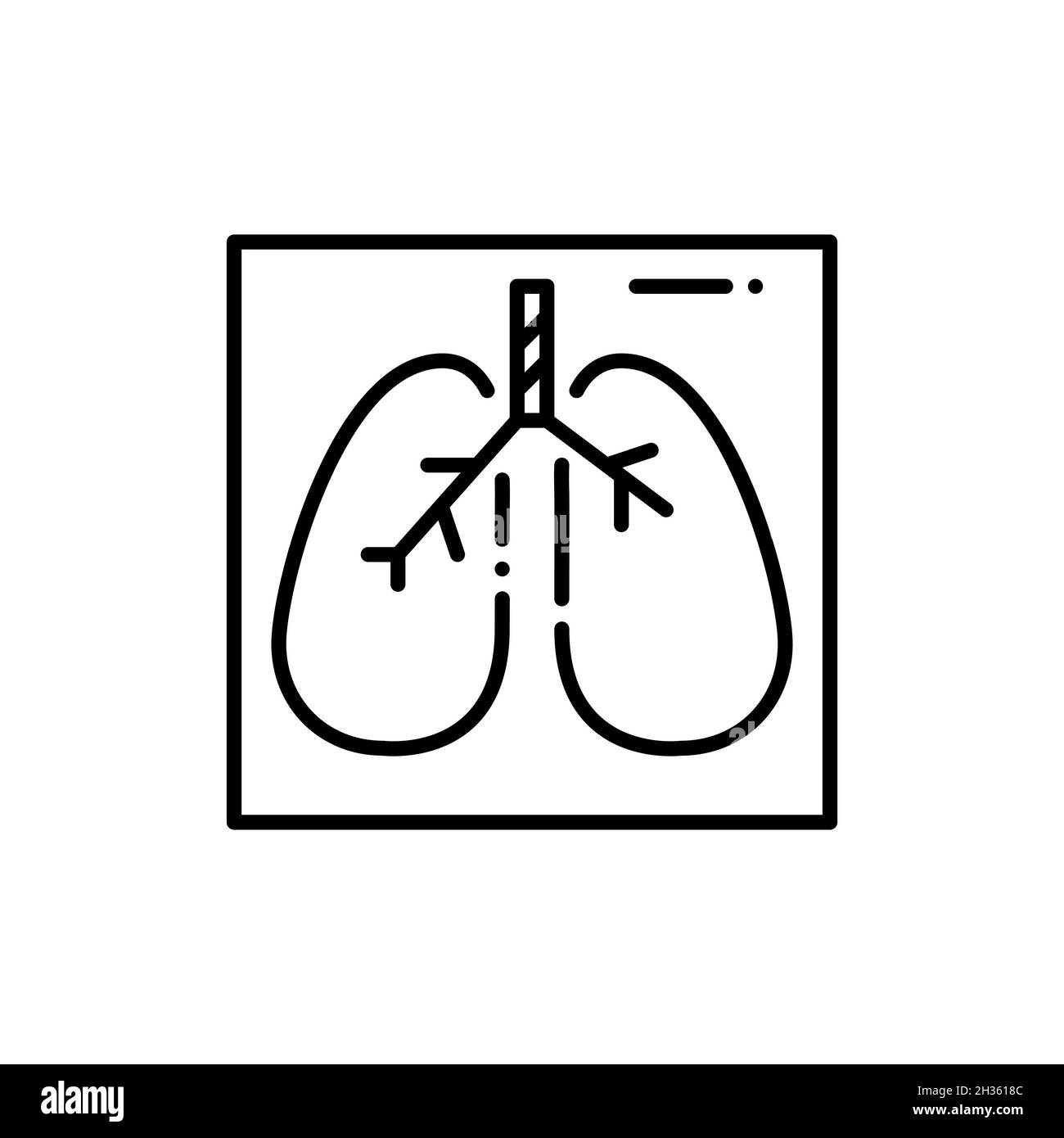 Lungs check up medical diagnostics test. Pixel perfect, editable stroke icon Stock Vector
