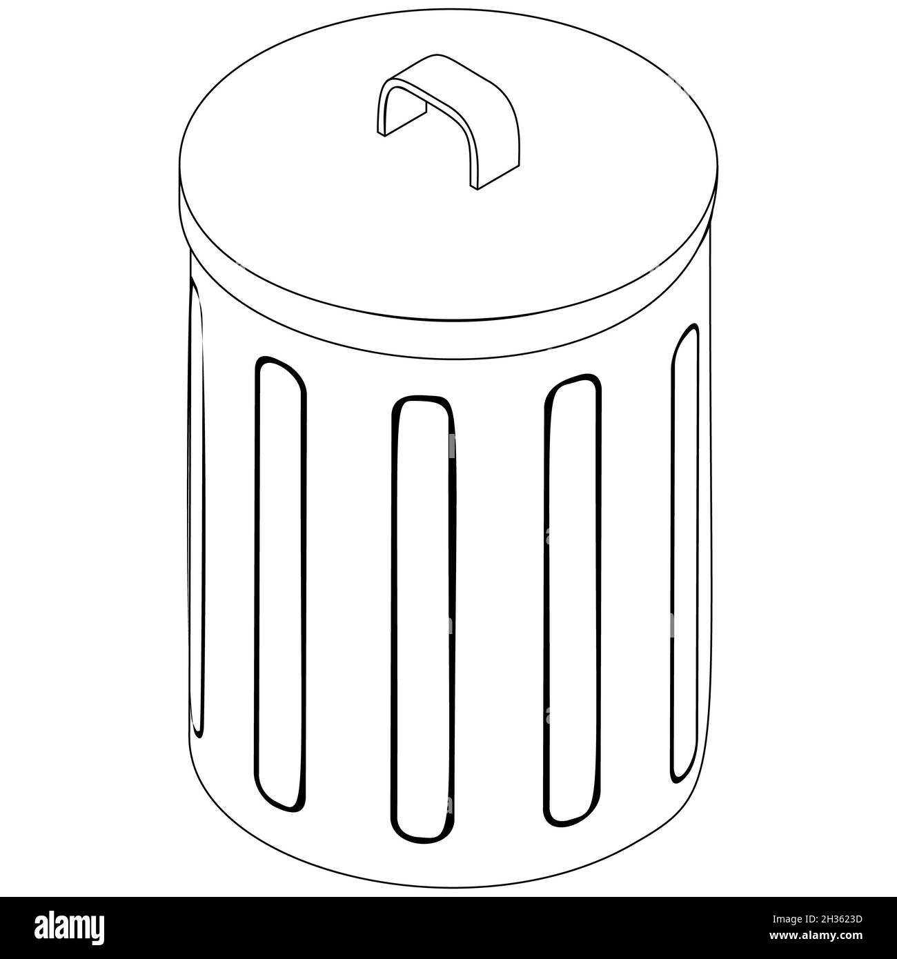Trash bin icon in isometric 3d style isolated on white background ...