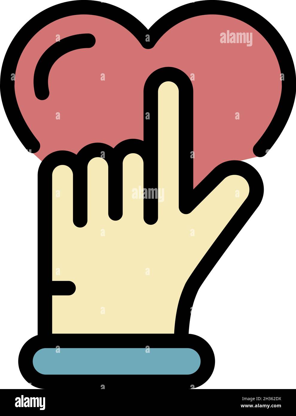 Love affection icon. Outline love affection vector icon color flat ...