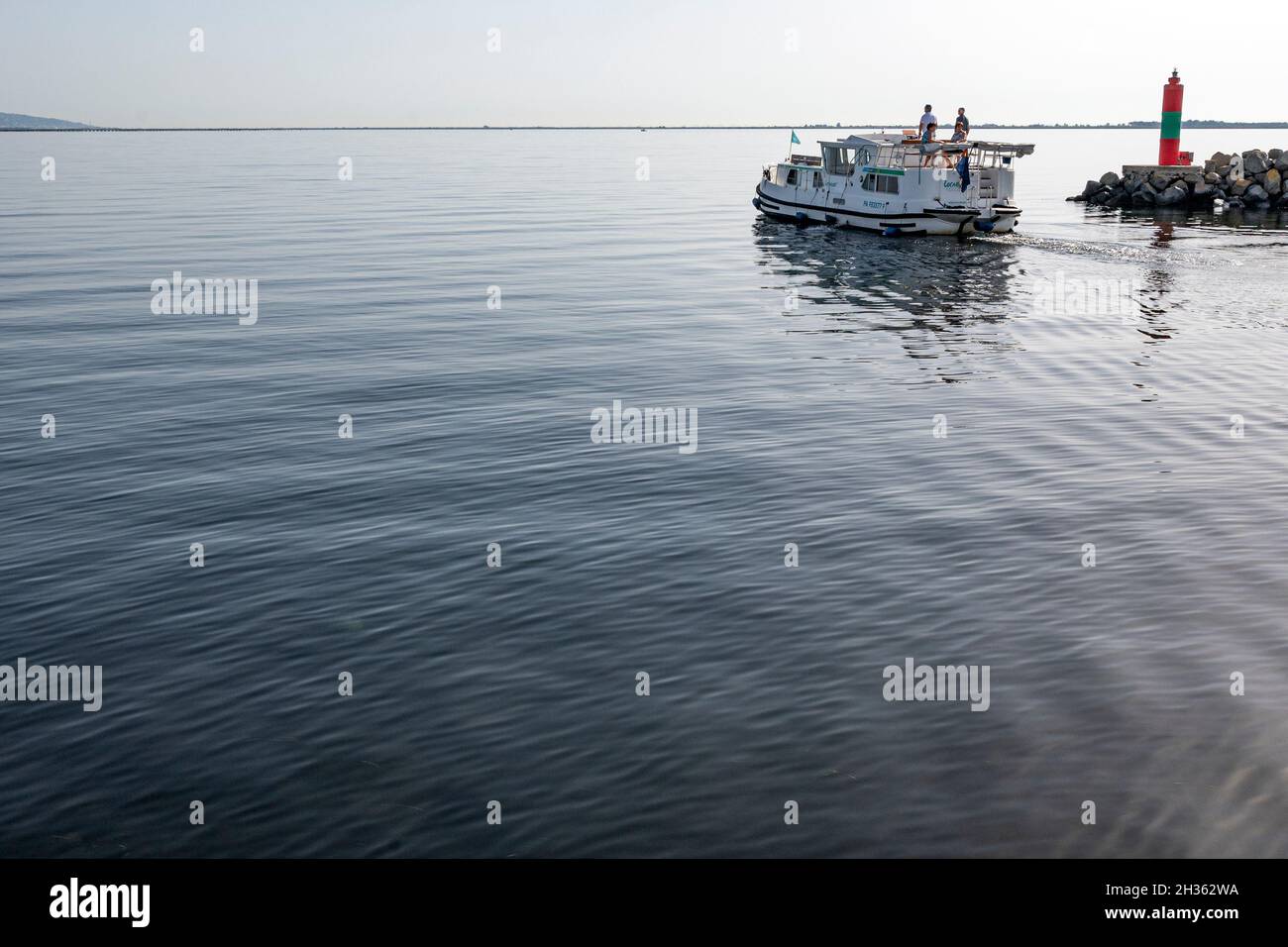 The Étang de Thau, the largest lagoon of France's Mediterranean shores Stock Photo
