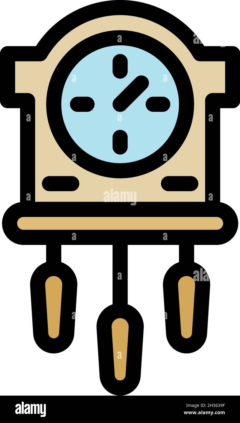 pendulum clock icon. Outline pendulum clock vector icon