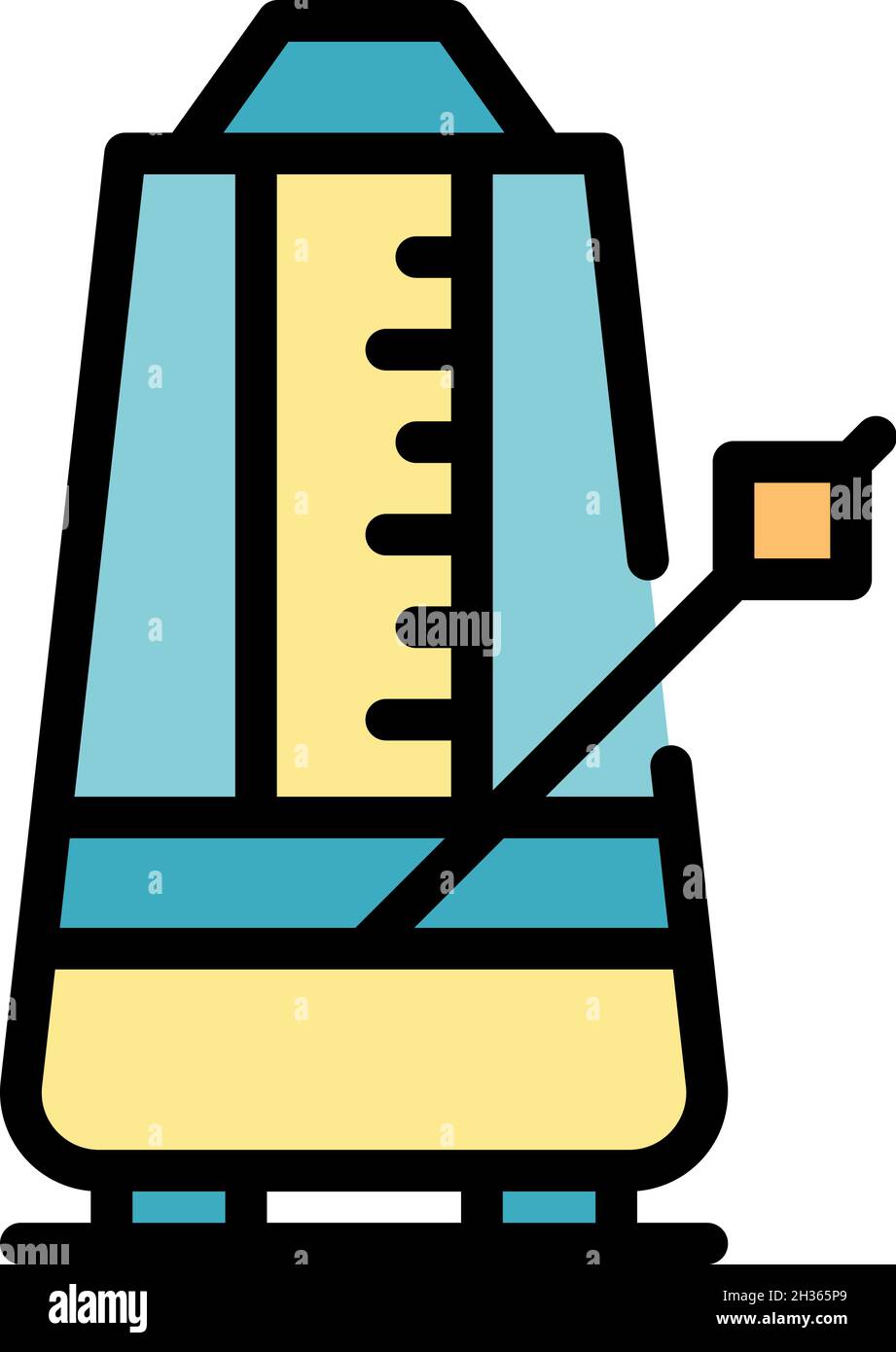 Control metronome icon. Outline control metronome vector icon color flat isolated Stock Vector