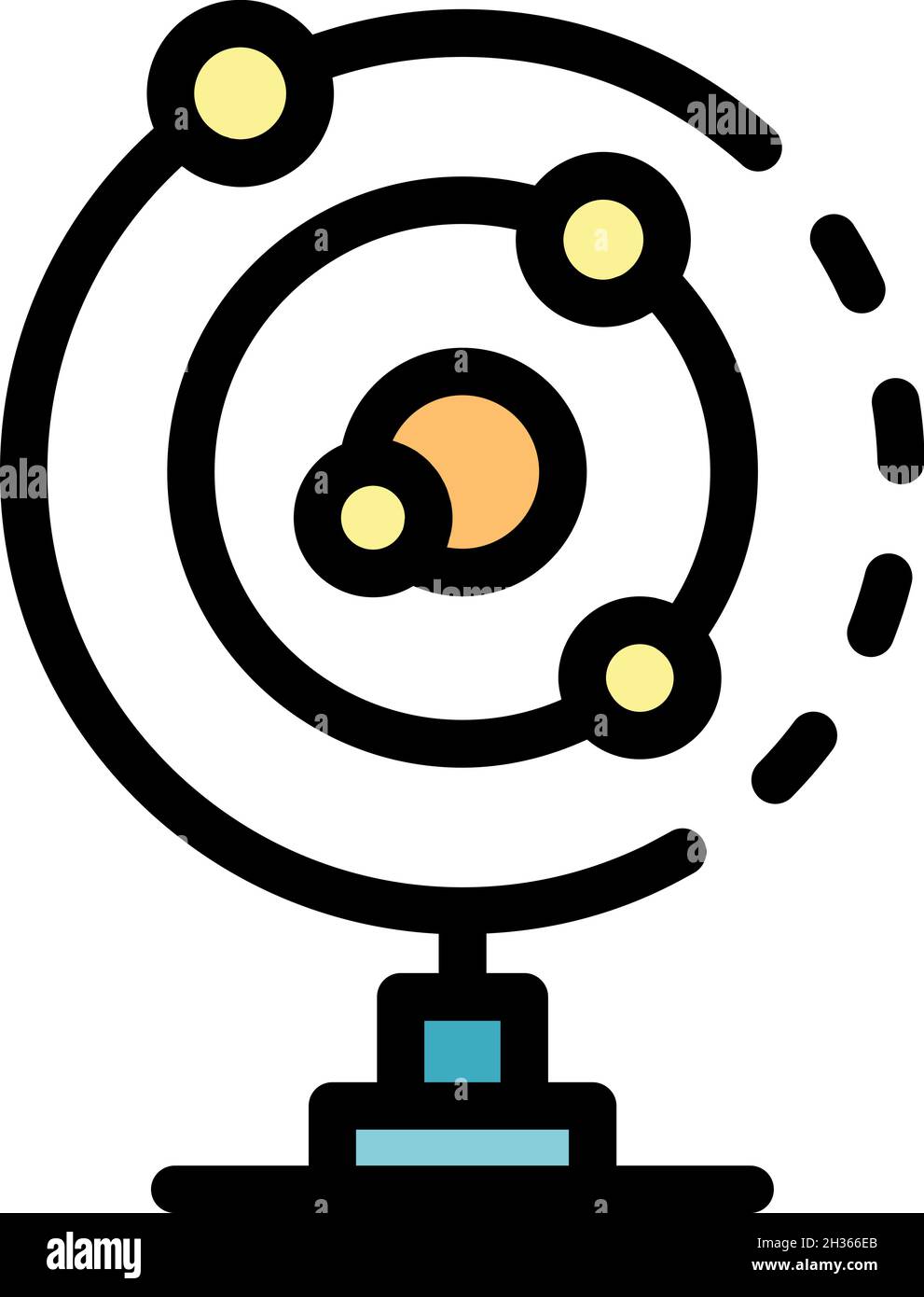 Solar system gravity icon. Outline solar system gravity vector icon color flat isolated Stock Vector