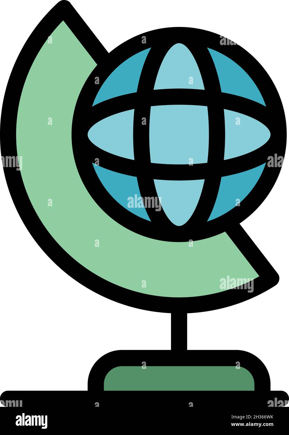 School globe icon. Outline school globe vector icon color flat isolated ...