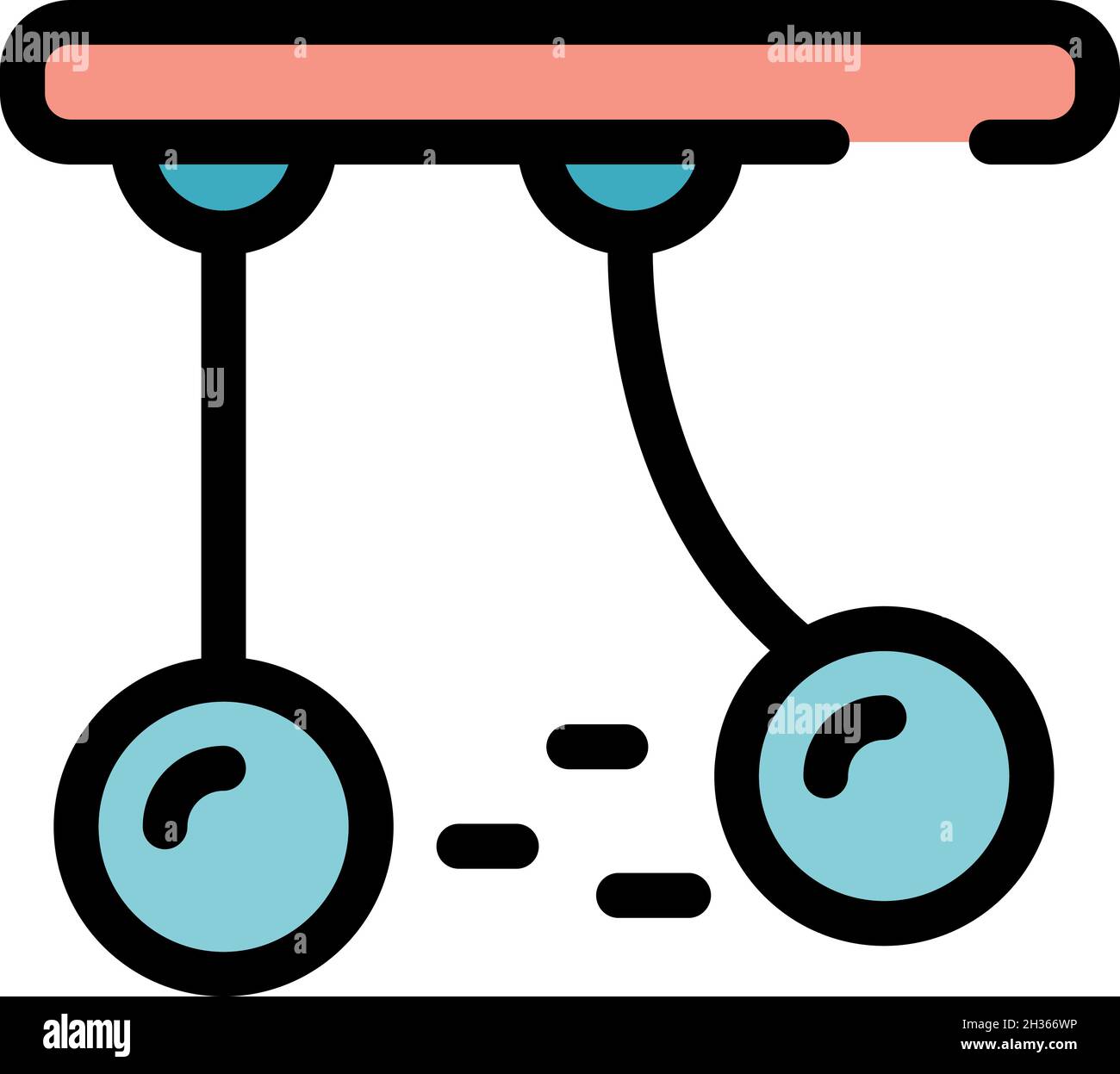 Pendulum gravity experiment icon. Outline pendulum gravity experiment