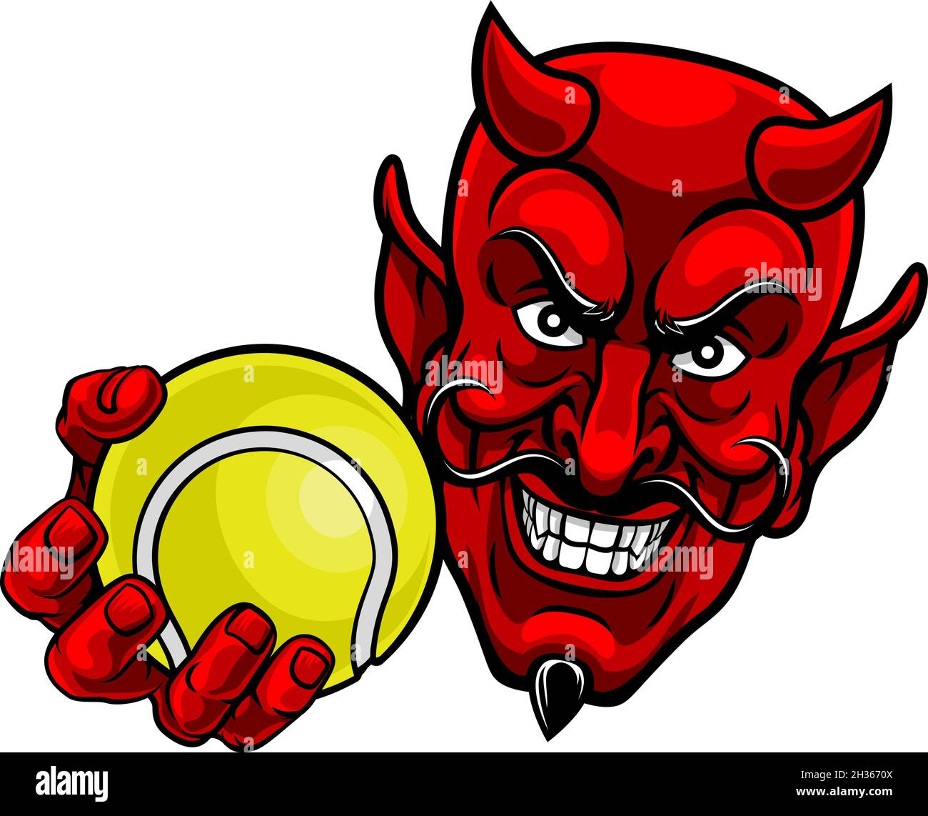 Devil Satan Tennis Ball Sports Mascot Cartoon Stock Vector Image & Art
