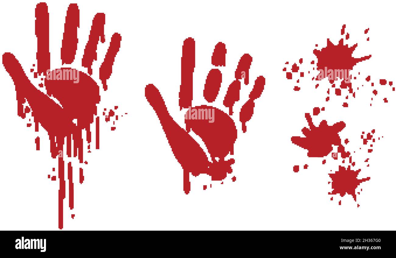 Bloody hand print on white background illustration Stock Vector Image ...