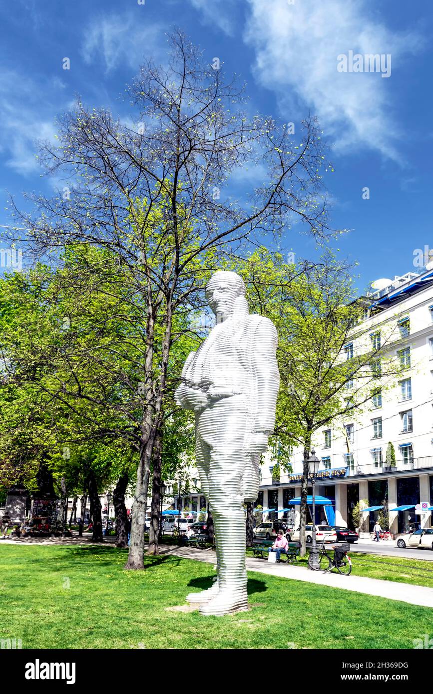 Monument of Count Montgelas, Munich; Denkmal von Graf Montgelas,auf dem Promenadenplatz in München Stock Photo