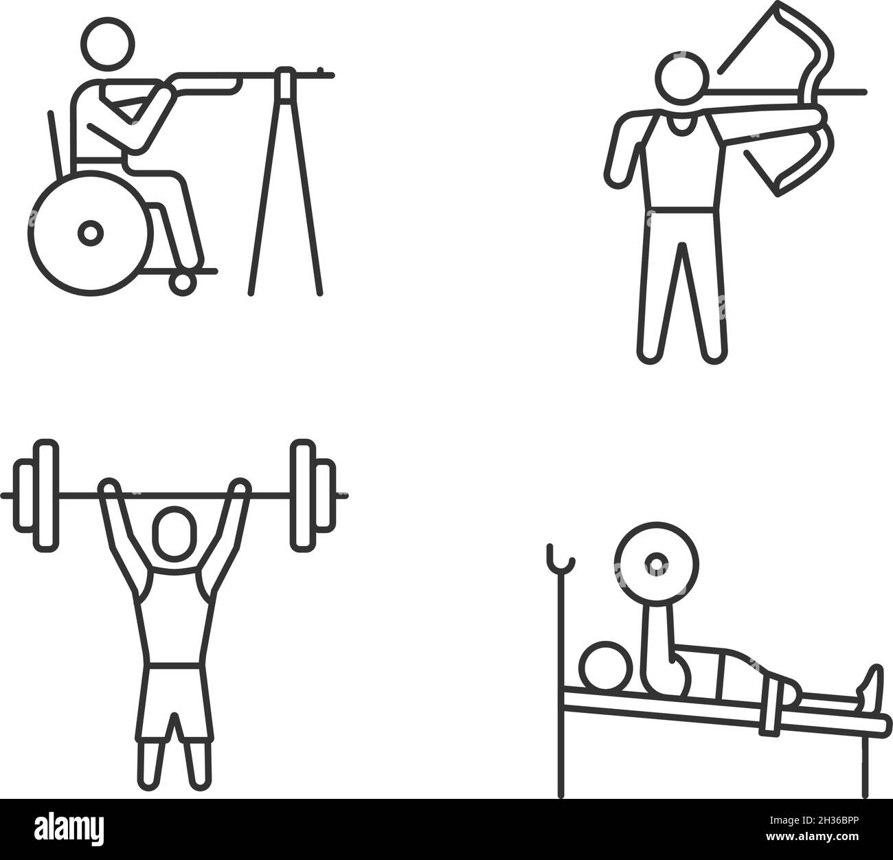 Single adaptive contests linear icons set Stock Vector
