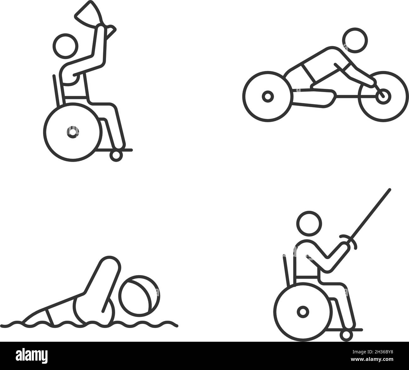 Adaptive contests linear icons set Stock Vector