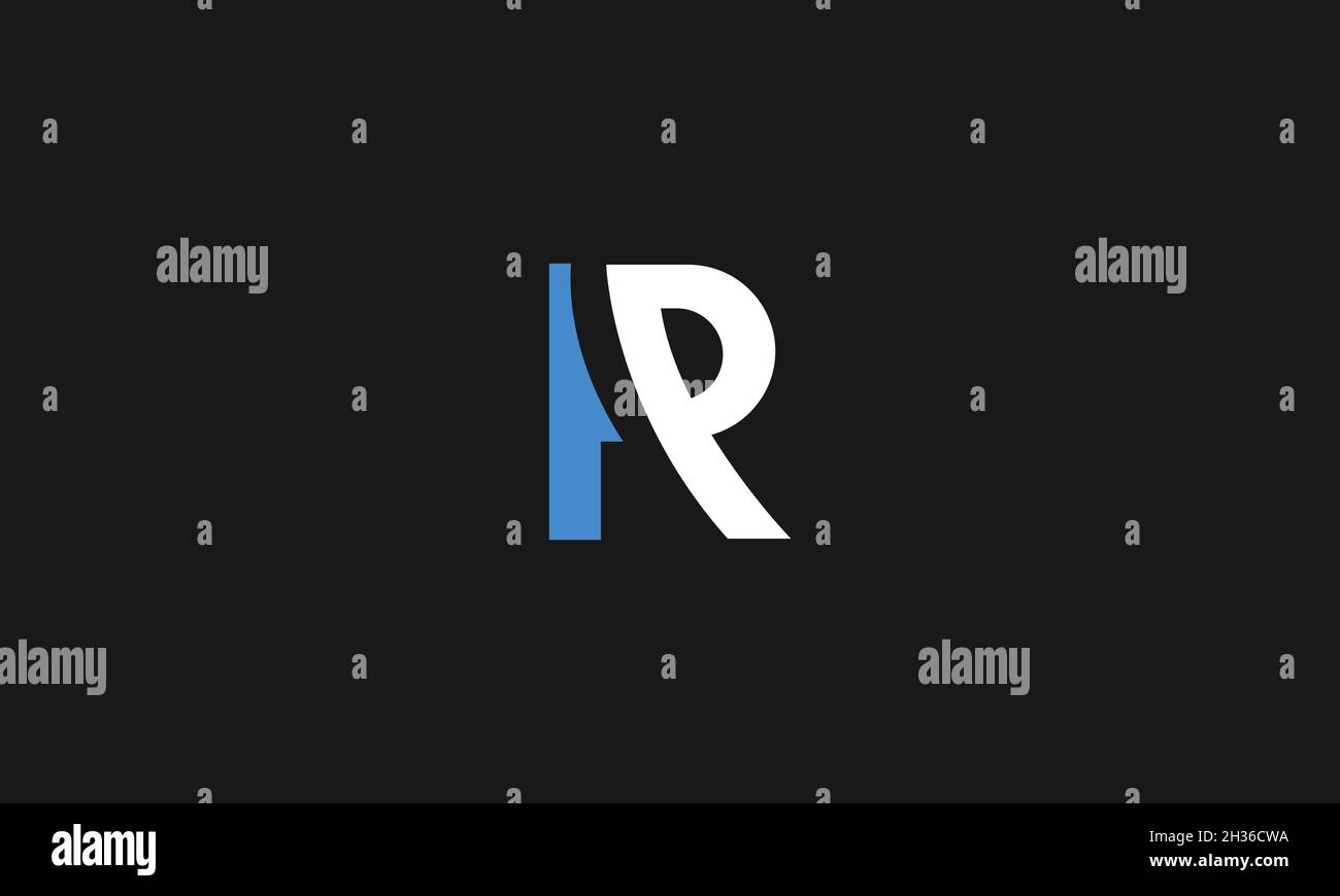 LETTERS PR LOGO DESIGN WITH NEGATIVE SPACE EFFECT FOR ILLUSTRATION USE Stock Vector