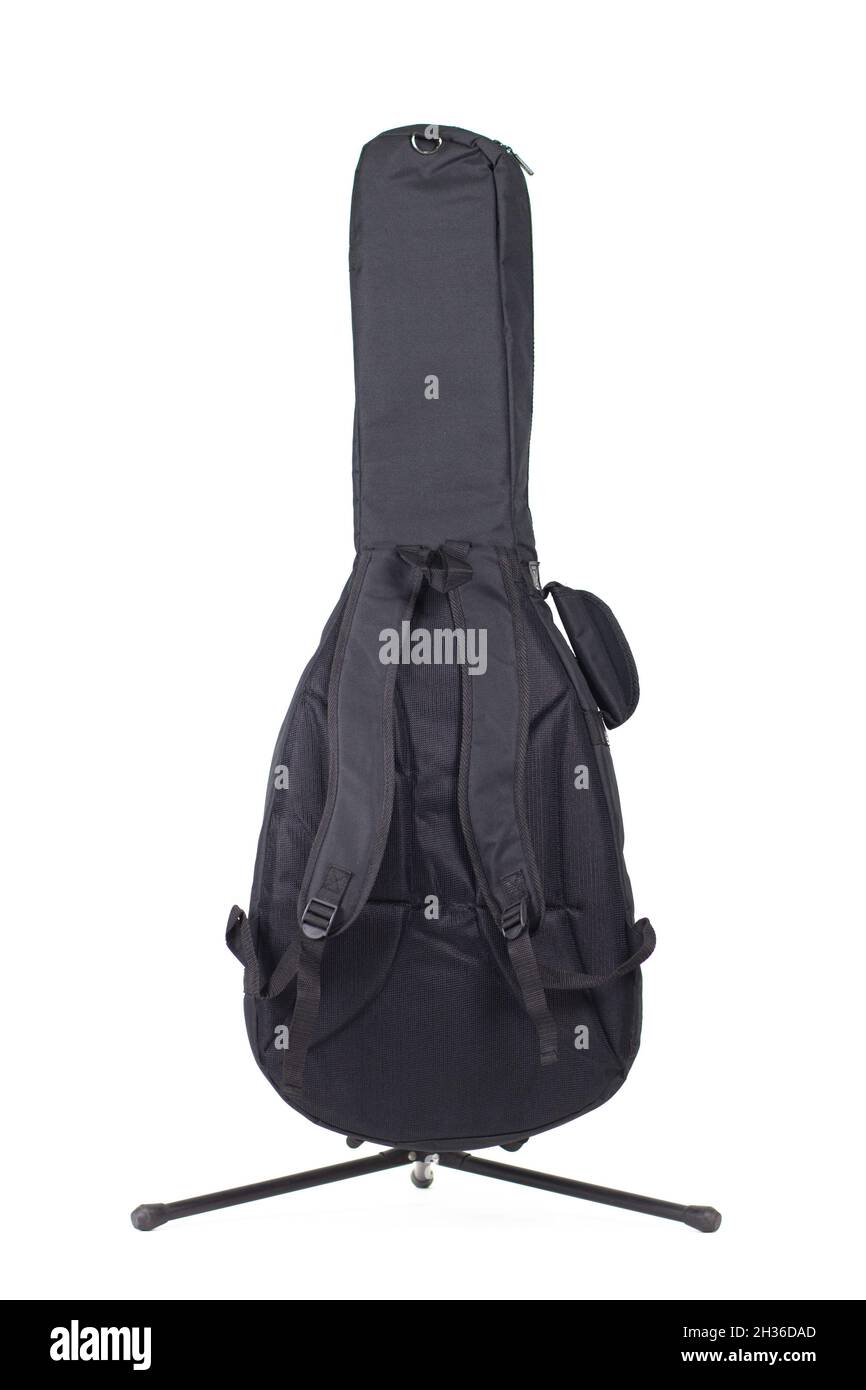 new guitar case in black on a white background Stock Photo - Alamy