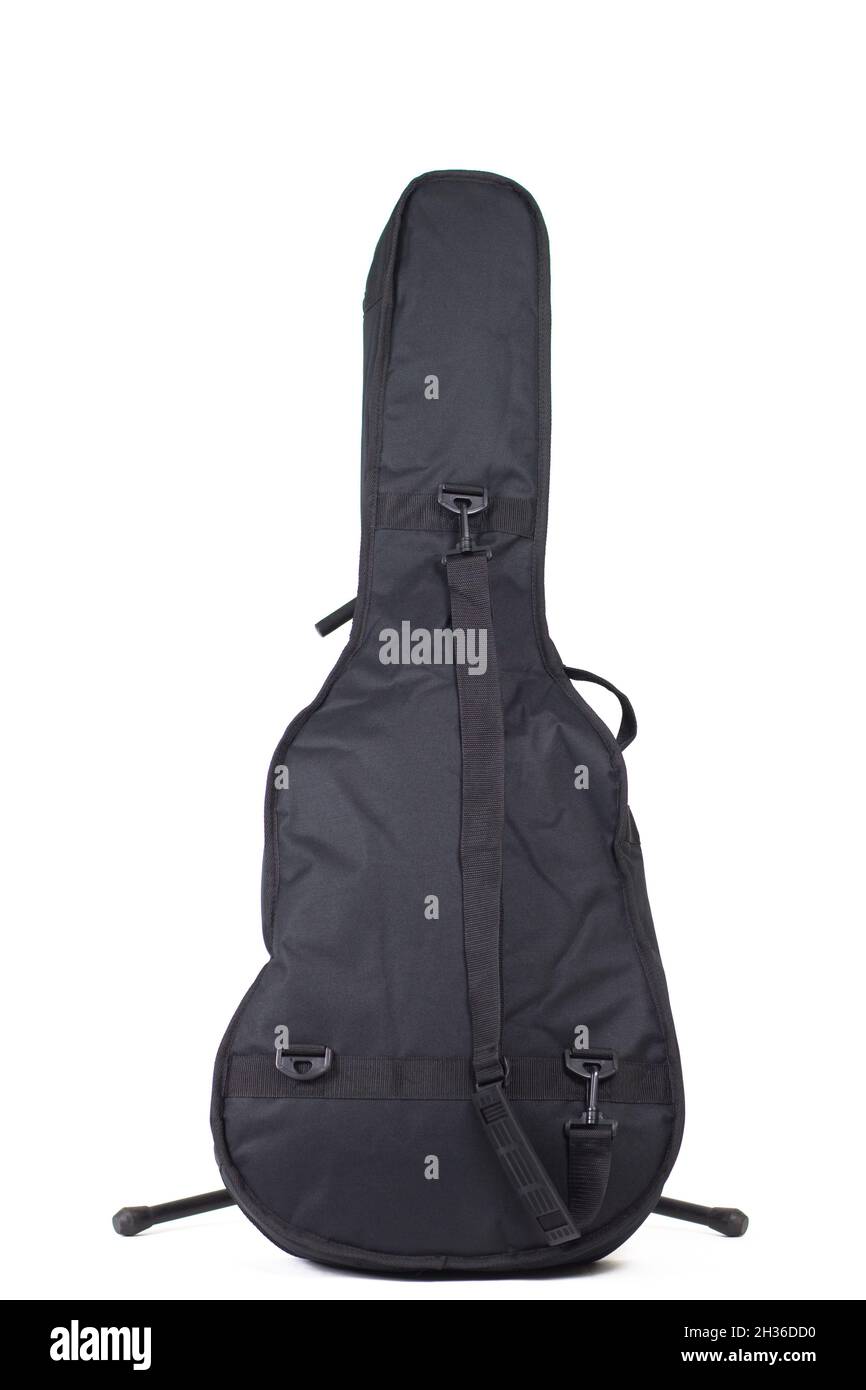 new guitar case in black on a white background Stock Photo - Alamy