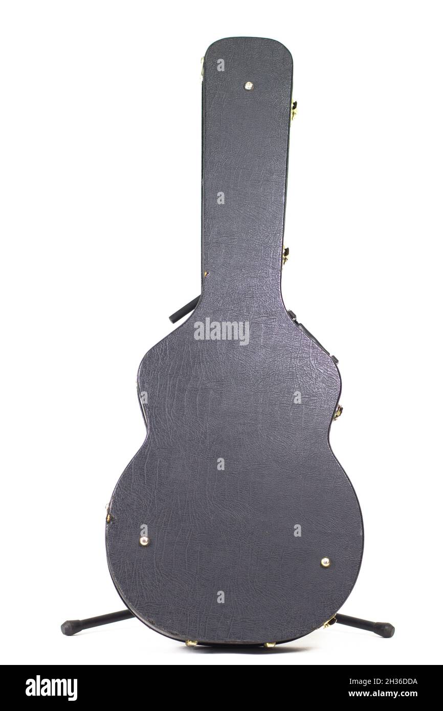 new guitar case in black on a white background Stock Photo - Alamy
