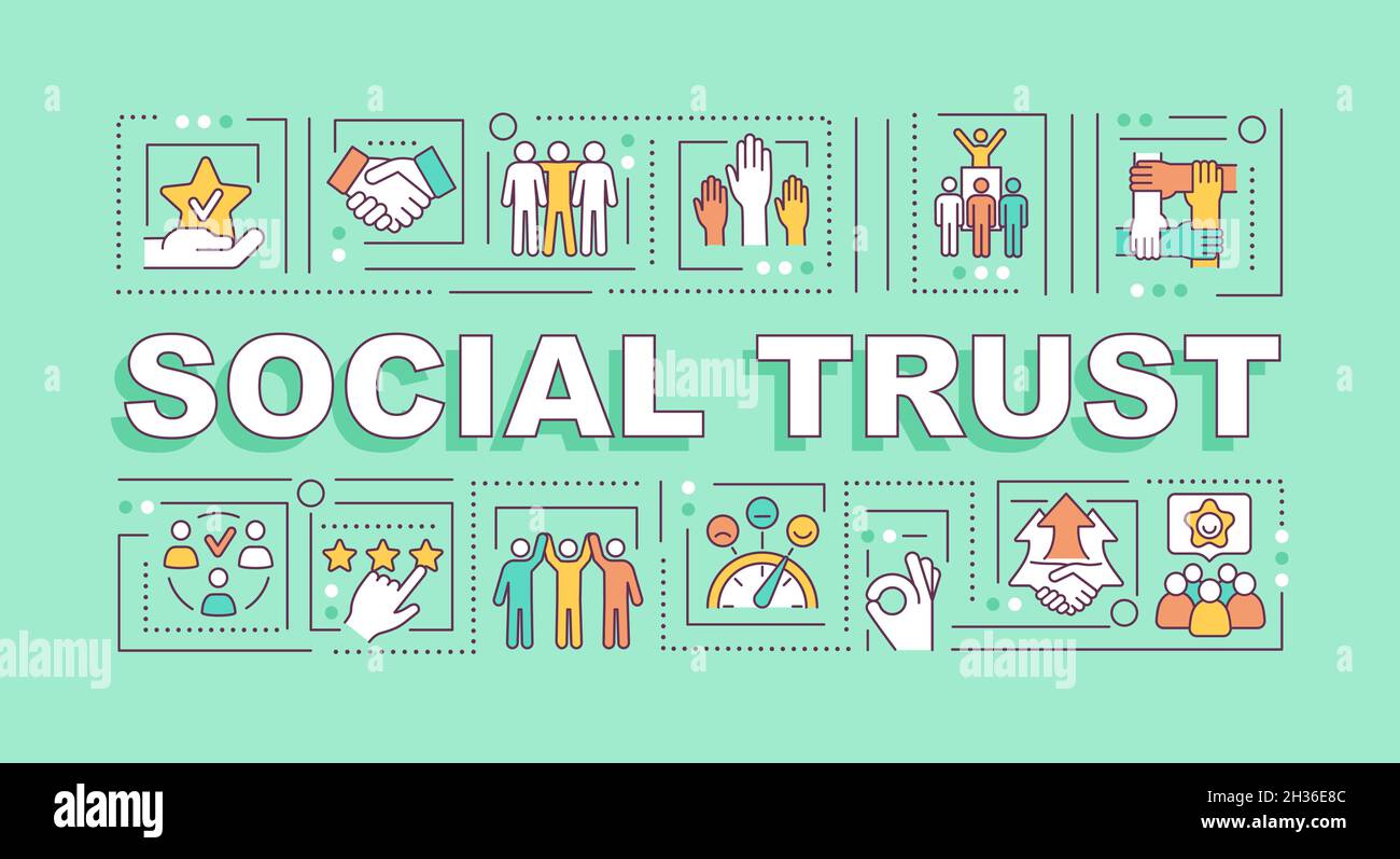 Social trust word concepts banner Stock Vector