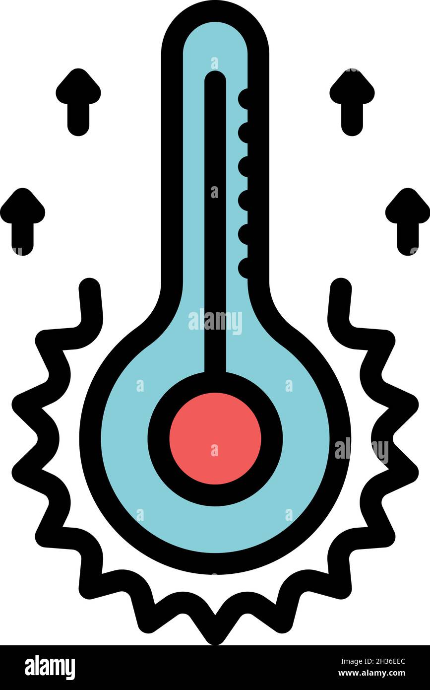 Hot beach temperature icon. Outline hot beach temperature vector icon
