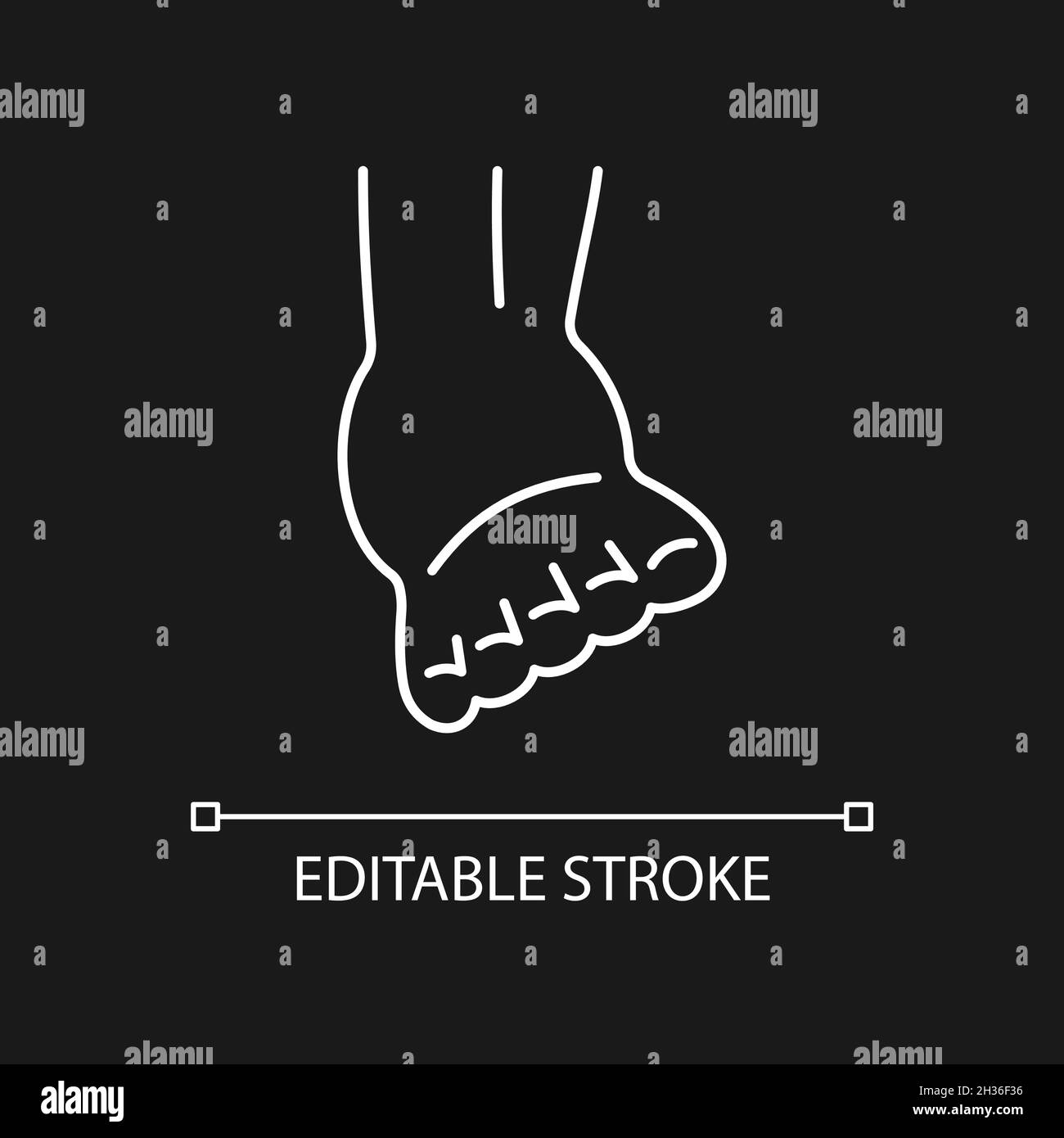 Joint sprain white linear icon for dark theme Stock Vector Image & Art ...