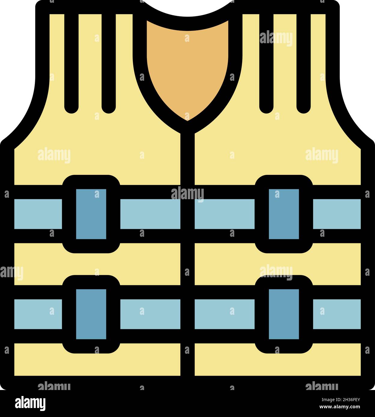Rescue vest icon. Outline rescue vest vector icon color flat isolated ...