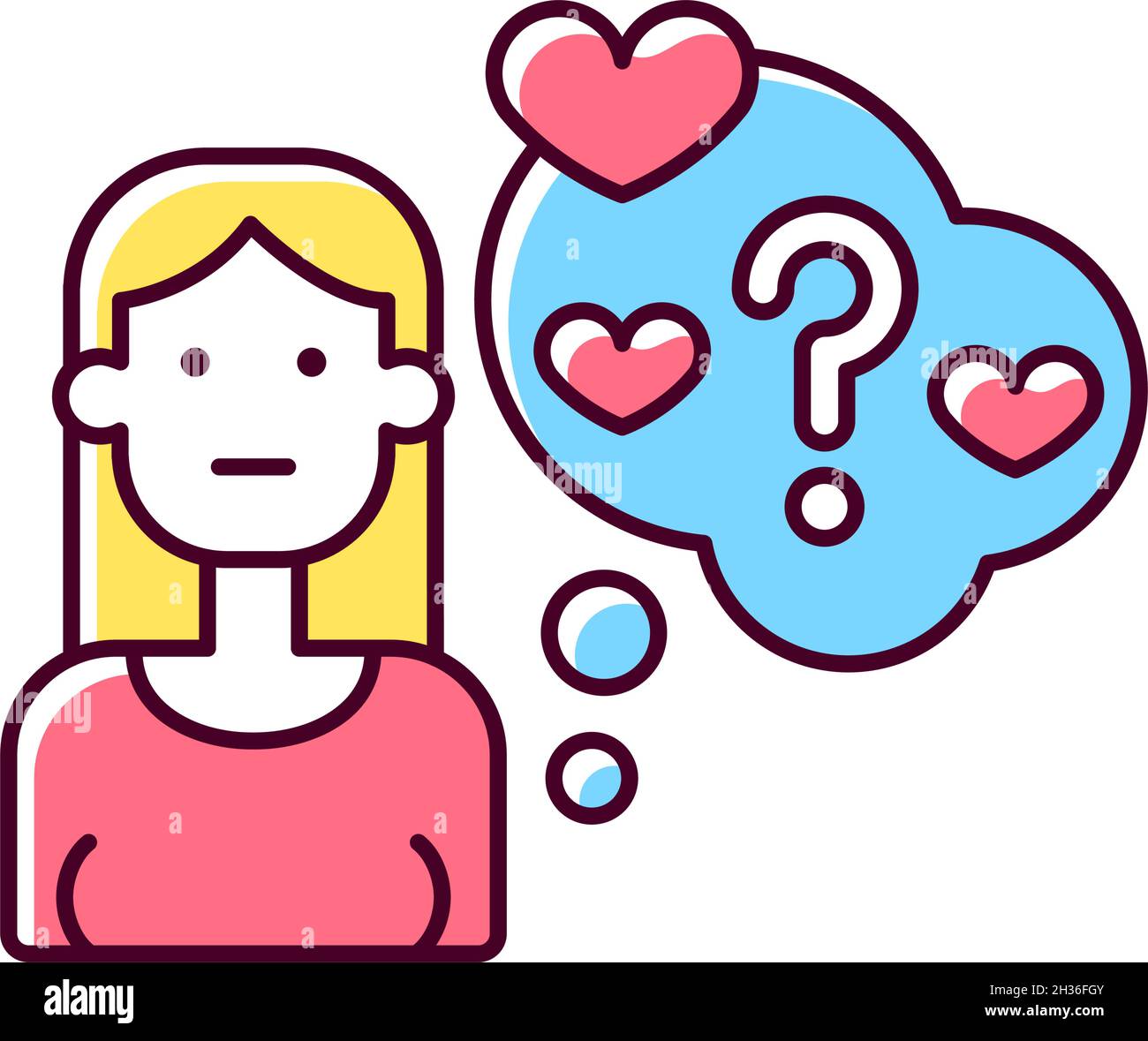 Doubting stage of relationship RGB color icon Stock Vector Image & Art ...