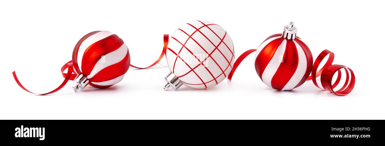 Christmas decoration balls isolated on white background Stock Photo - Alamy