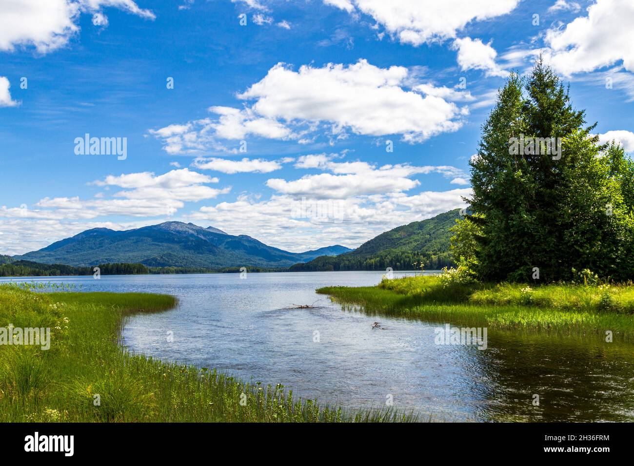 Landscapes on Lake Tagasuk. Mount Kizya. Krasnoyarsk Territory, Siberia, Russia Stock Photo