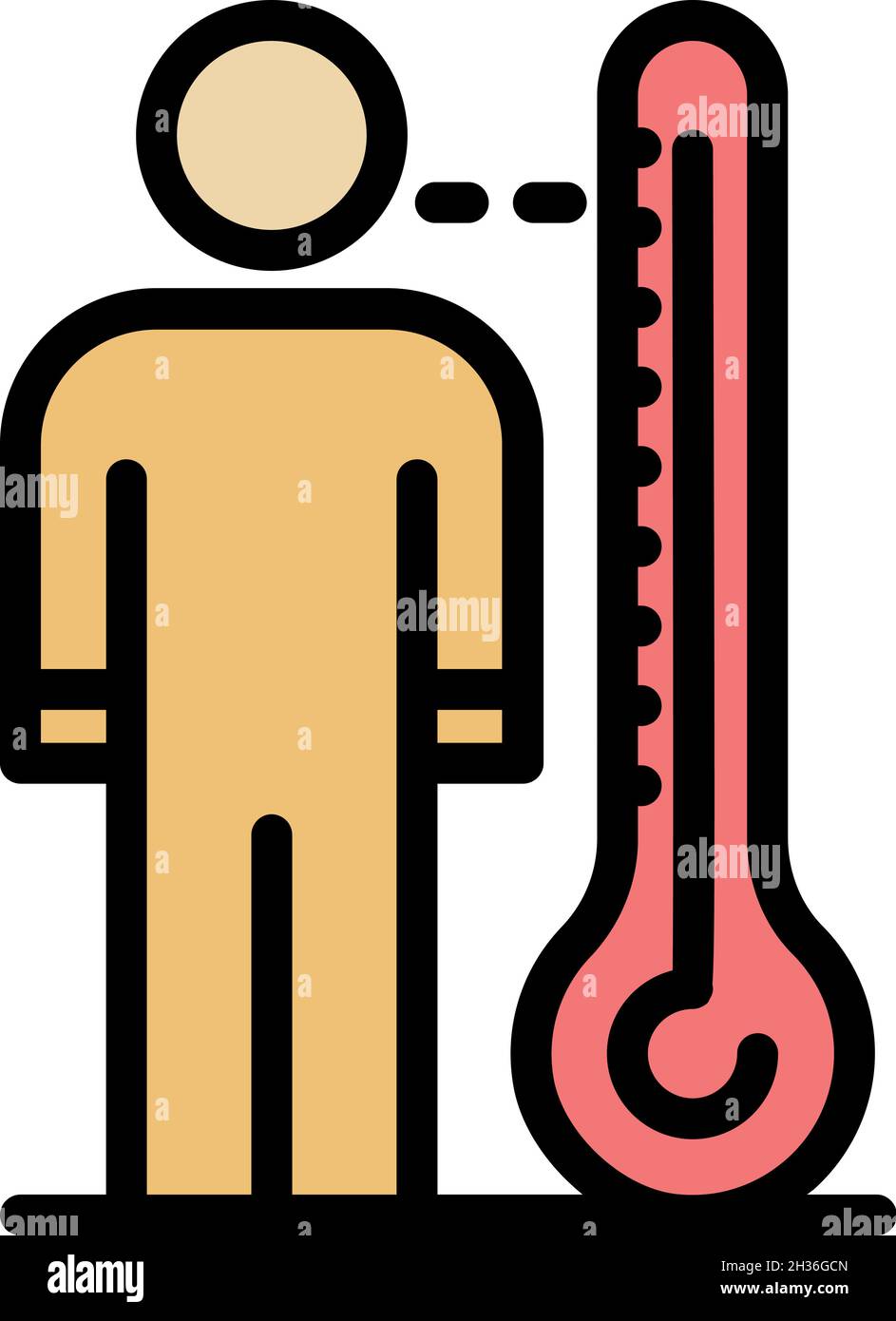 Measure body temperature icon. Outline measure body temperature vector