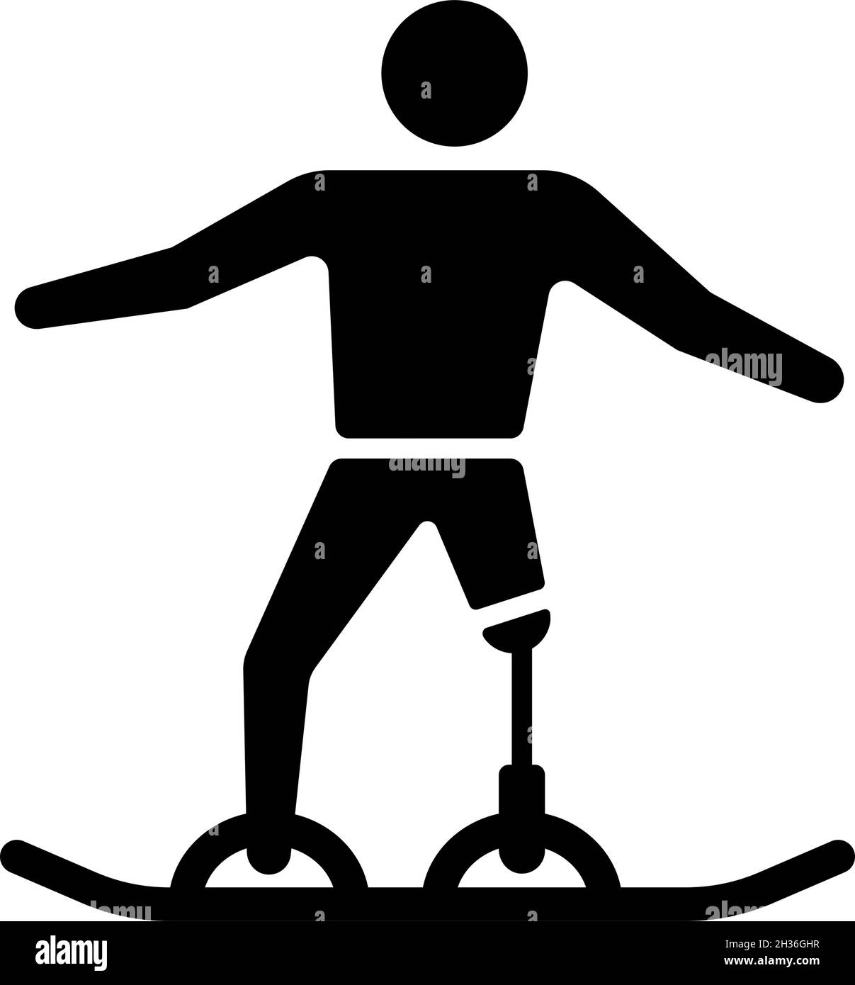 Snowboarding black glyph icon Stock Vector