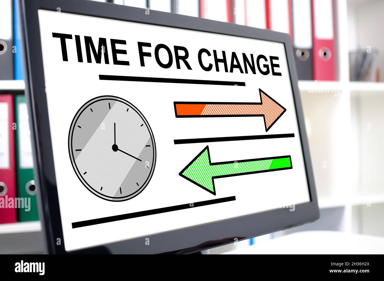 Time for change concept shown on a computer screen Stock Photo
