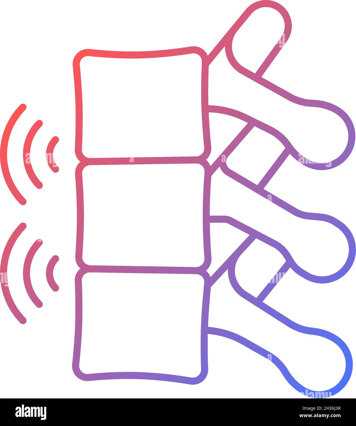 Ankylosing spondylitis gradient linear vector icon Stock Vector