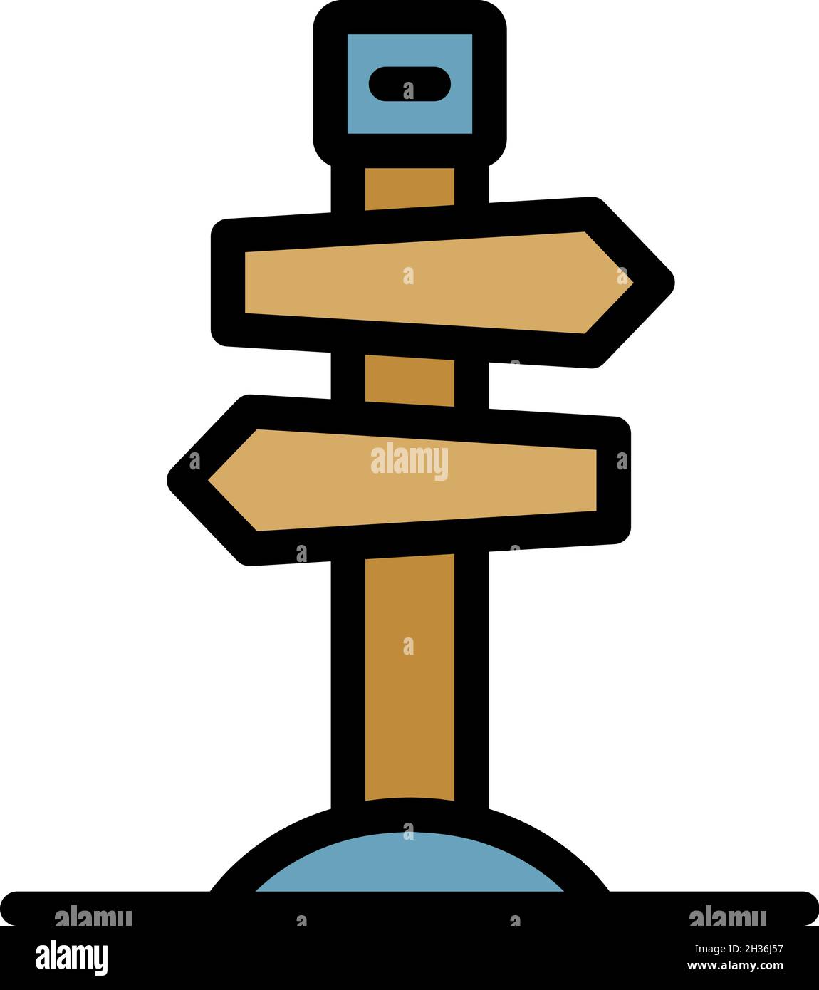 Direction indicator icon. Outline direction indicator vector icon color