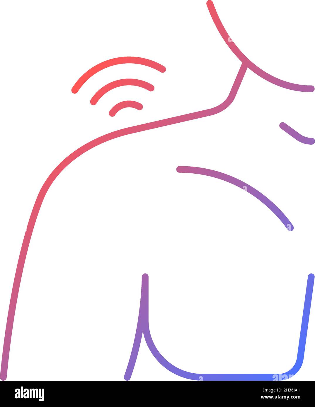Shoulders rheumatism gradient linear vector icon Stock Vector