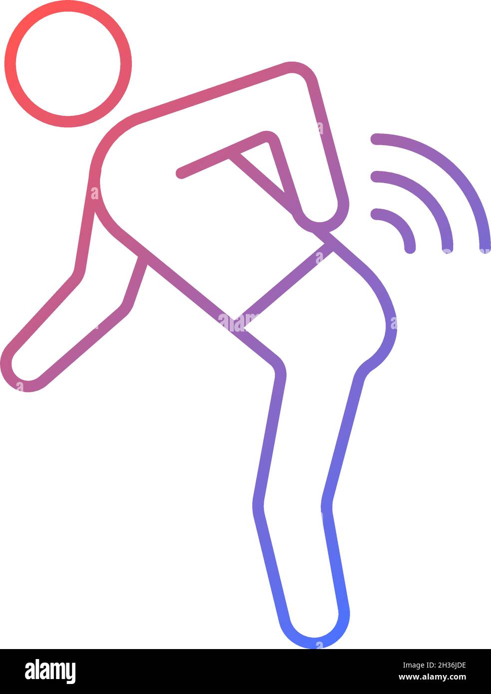 Back rheumatism gradient linear vector icon Stock Vector