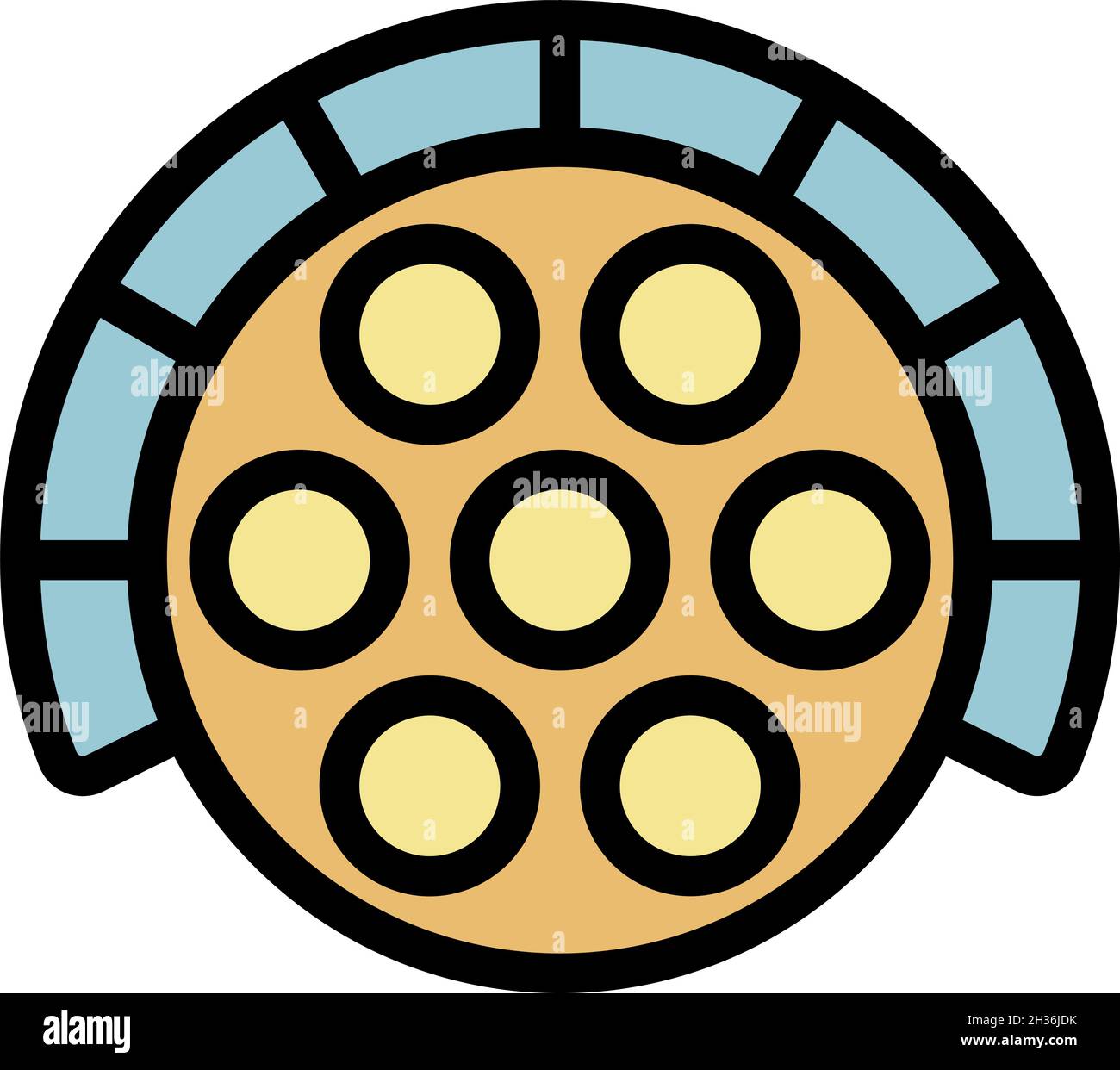 Surgery light icon. Outline surgery light vector icon color flat isolated Stock Vector