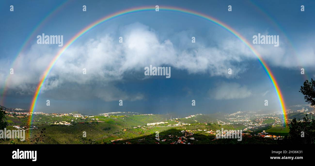 Complete Rainbow at Gran Canaria Stock Photo