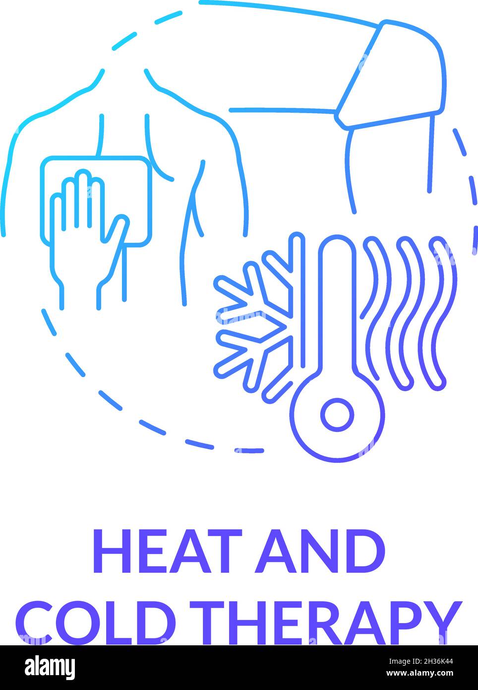 Heat and cold therapy graident blue concept icon Stock Vector Image