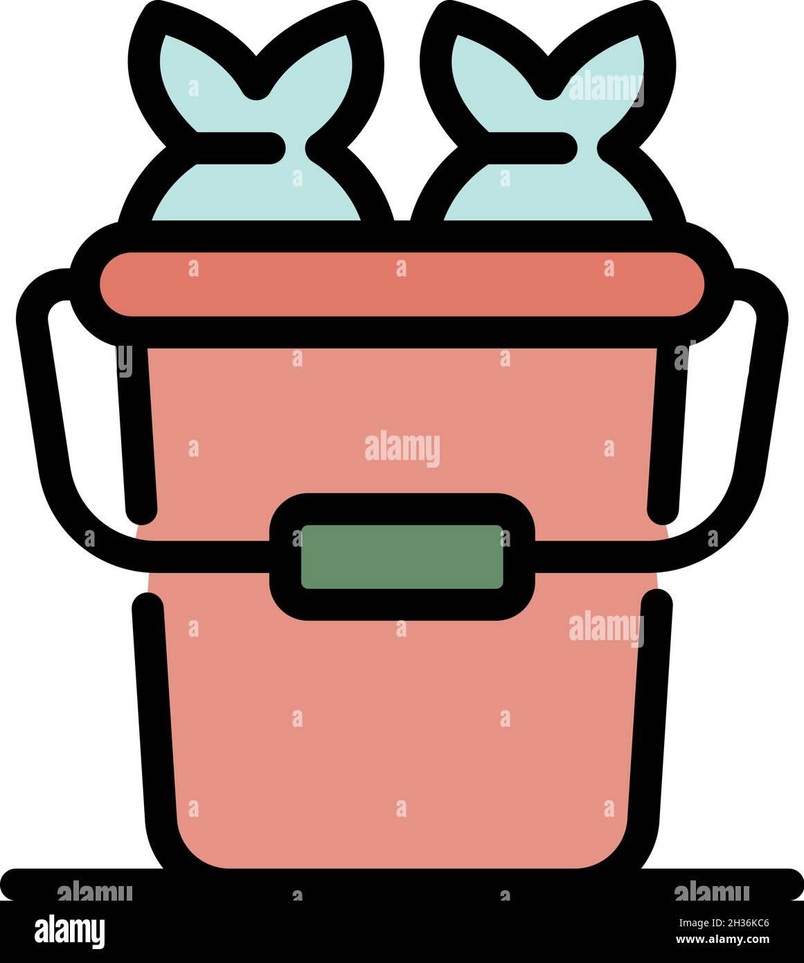 Baited fishes icon. Outline baited fishes vector icon color flat isolated Stock Vector