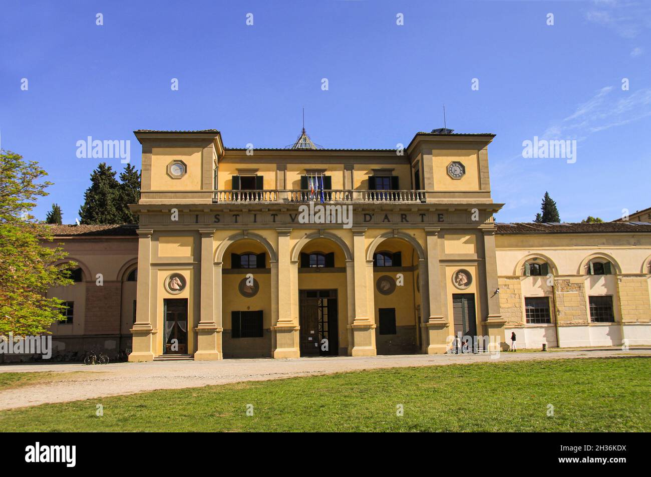 Art School of the Porta Romana in Florence - Firence - Italy with blue sky  background Stock Photo - Alamy