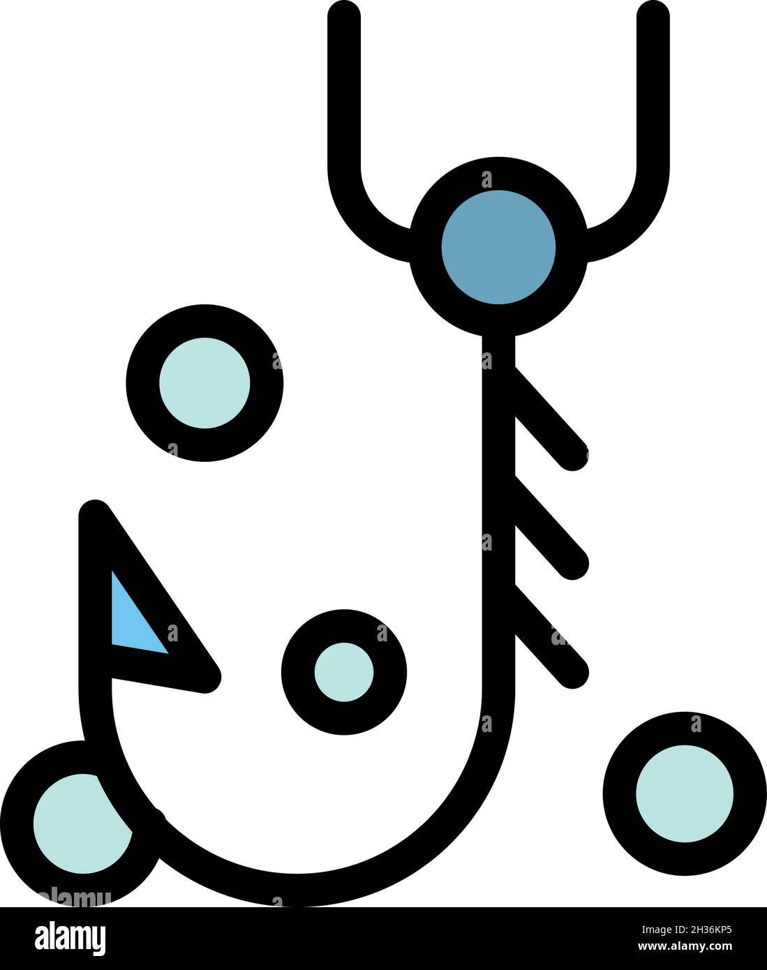 Sharp hook icon. Outline sharp hook vector icon color flat isolated ...