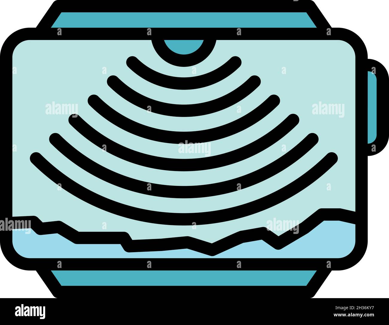 Echo sounder screen icon. Outline echo sounder screen vector icon color ...