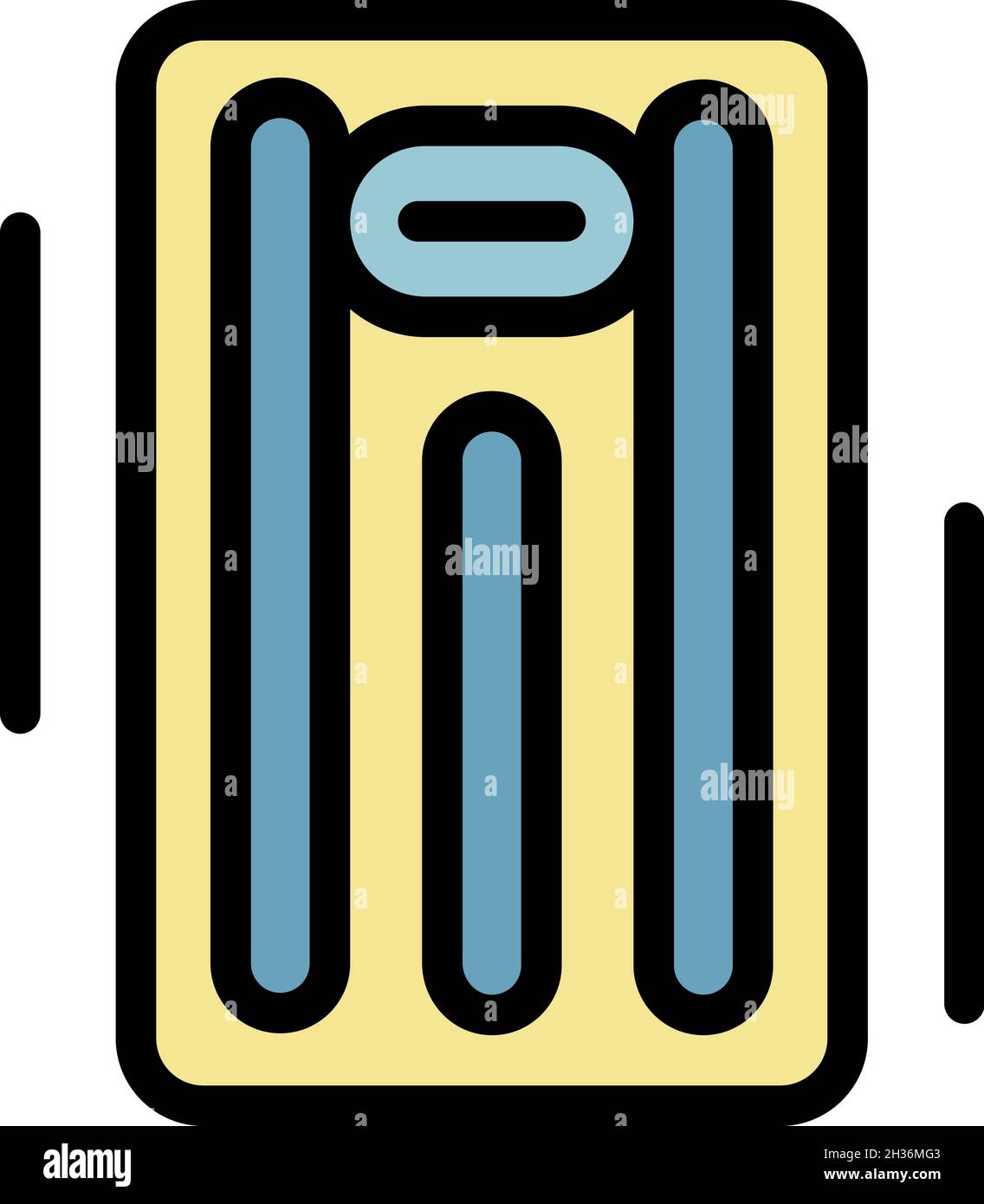 Inflatable bed icon. Outline inflatable bed vector icon color flat isolated Stock Vector