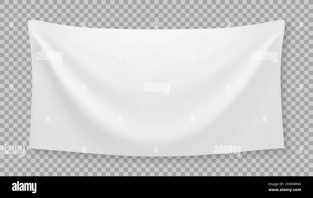 White textile banner with folds with transparent shadow Stock Vector ...