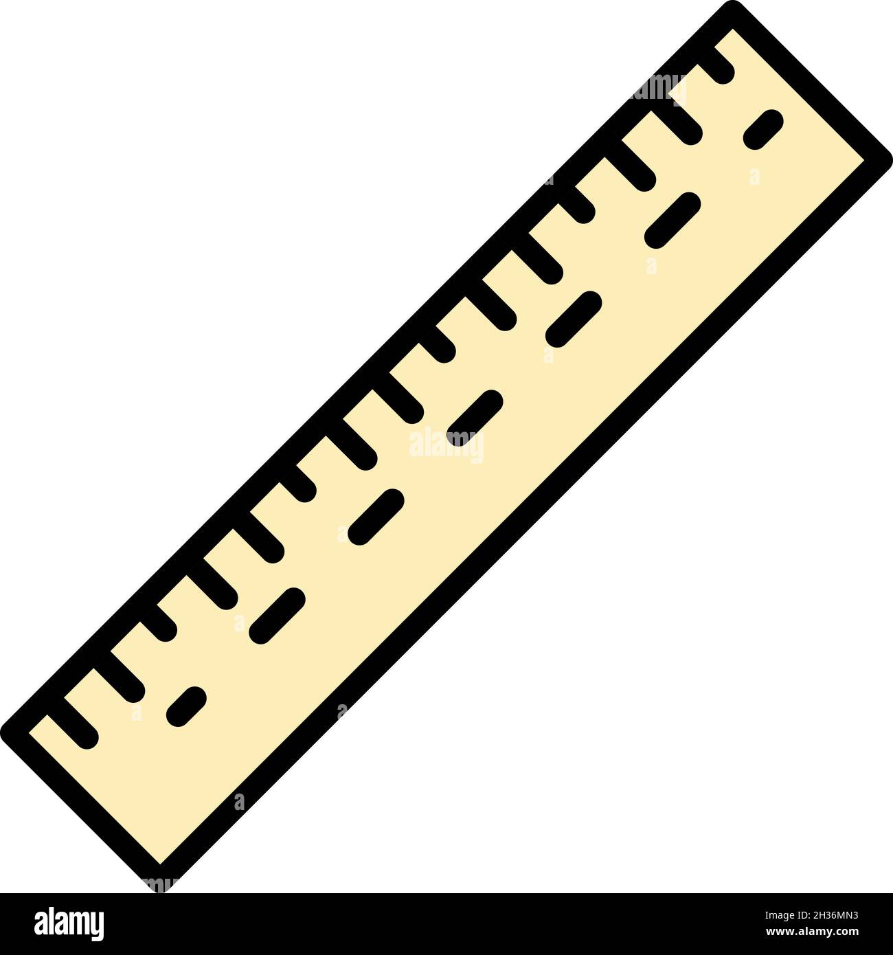 School ruler icon. Outline school ruler vector icon color flat isolated ...