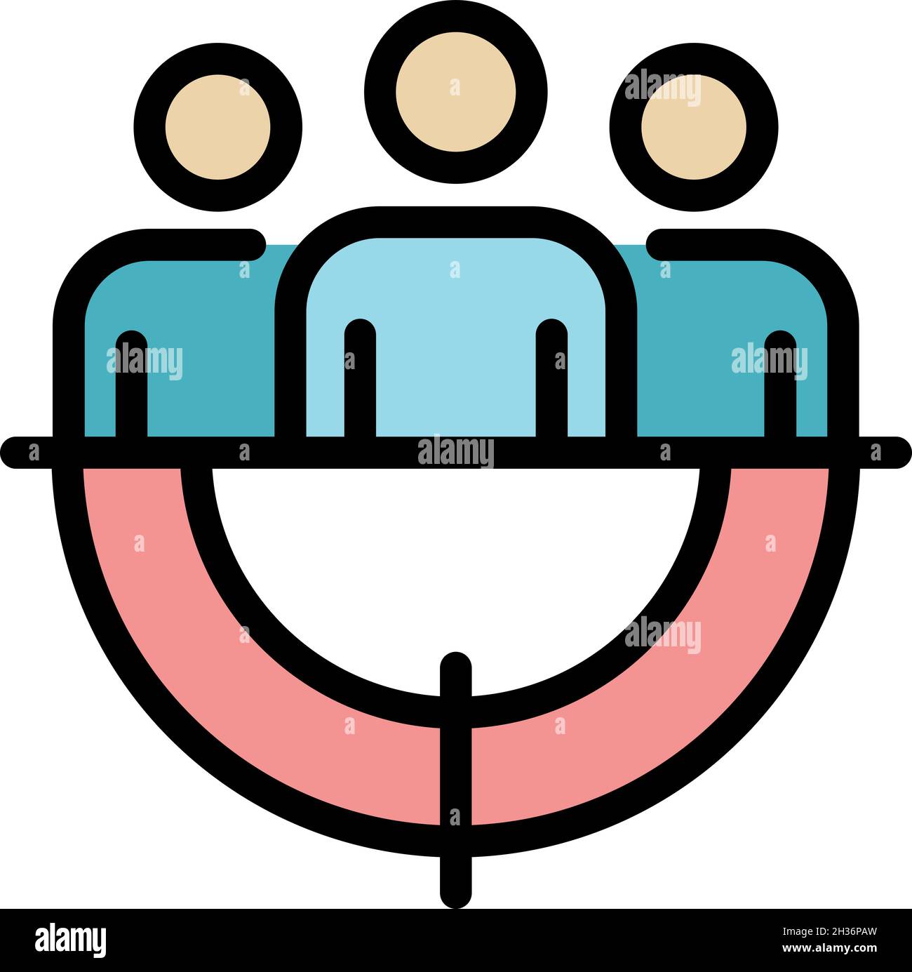 Target headhunter icon. Outline target headhunter vector icon color flat isolated Stock Vector