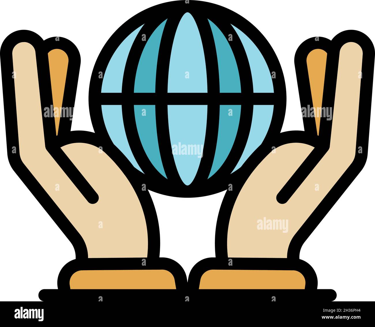 Keep global headhunter icon. Outline keep global headhunter vector icon color flat isolated Stock Vector