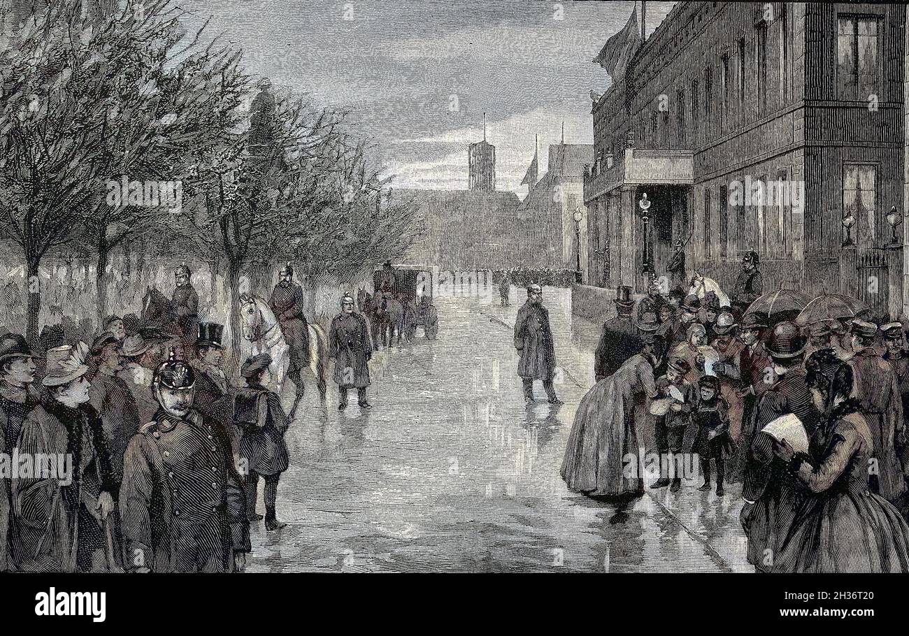 Mourning infront of the imperial palace in Berlin, Germany, on the