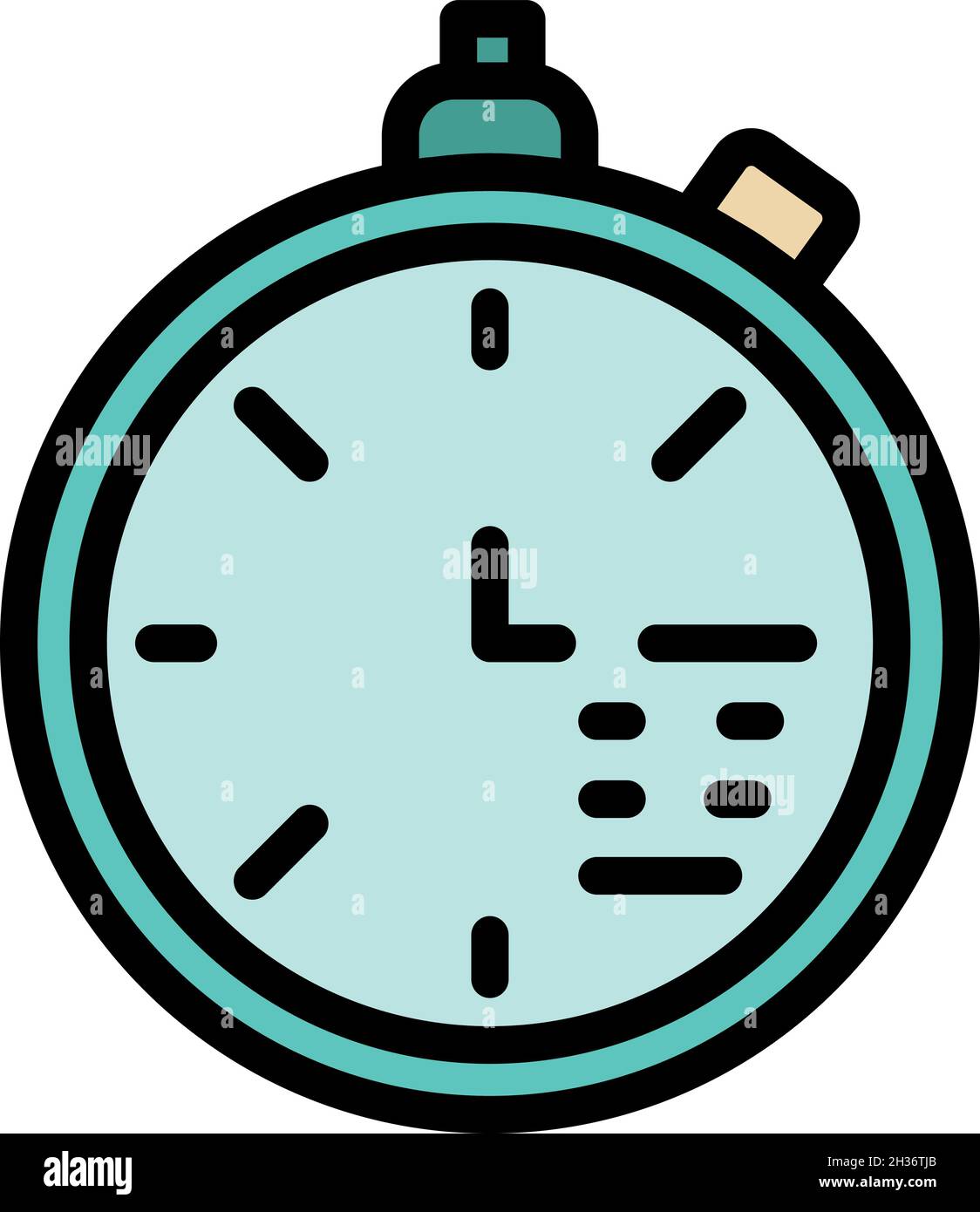 Code in the clock icon. Outline code in the clock vector icon color flat isolated Stock Vector