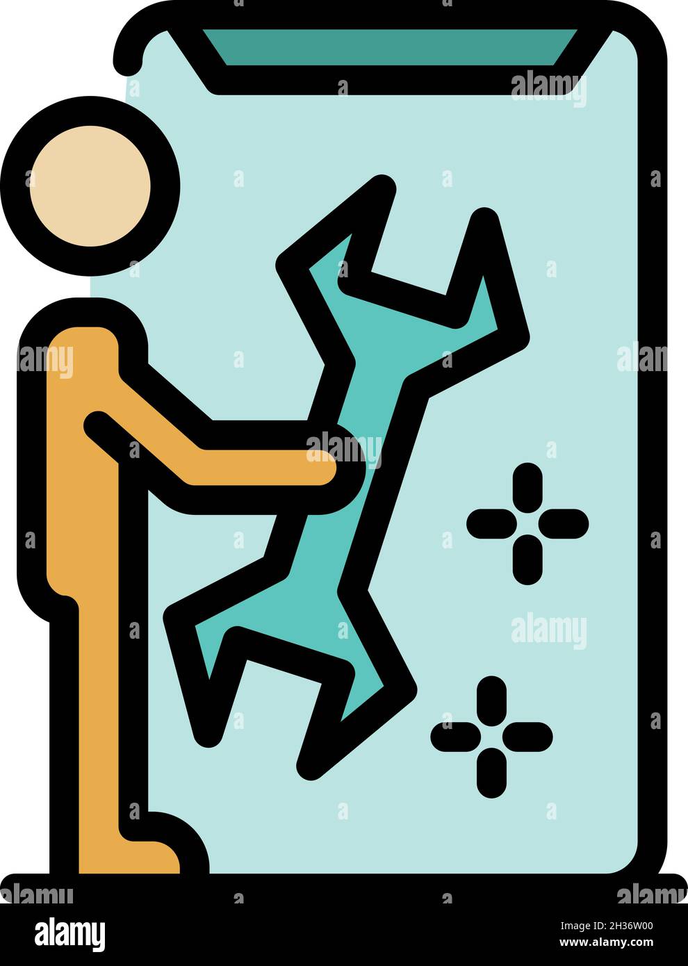 Fixing code icon. Outline fixing code vector icon color flat isolated Stock Vector