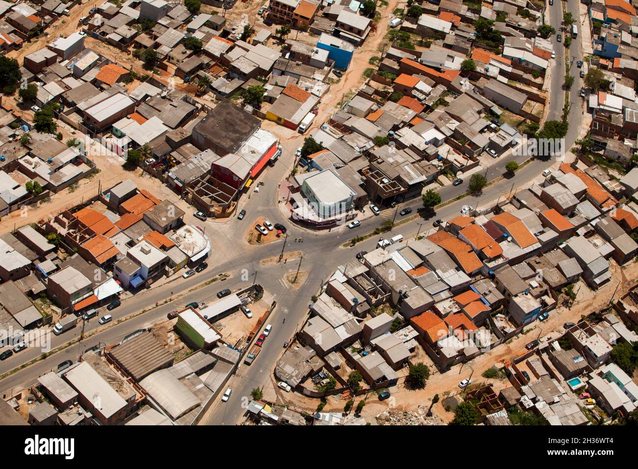SAO PAULO BRAZIL CITY AERIAL Condominium - Slum - Favela. VIEW. High quality photo Stock Photo