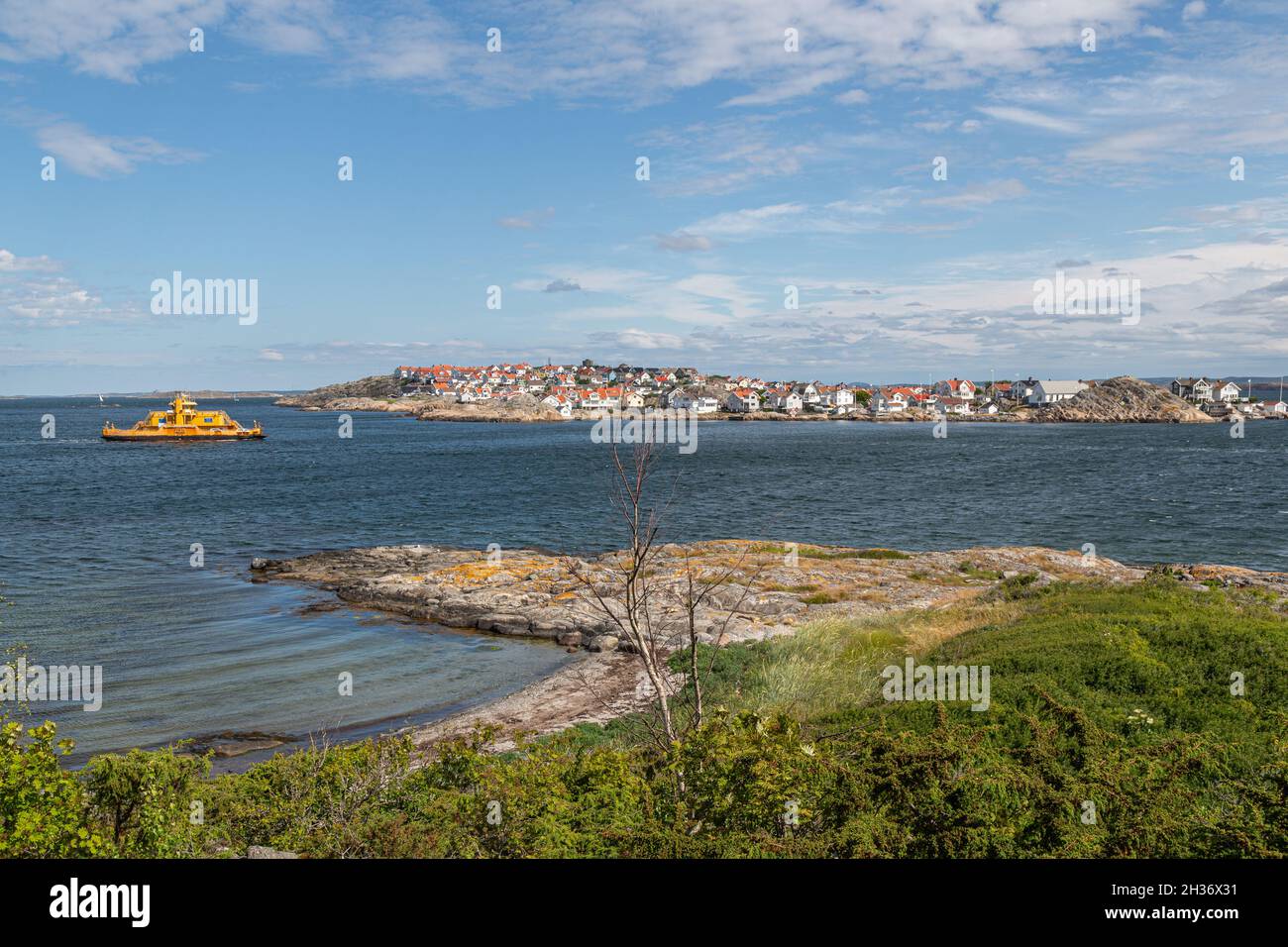 Swedish west coast. Gothenburg archipelago. Rocky coastline. Stones on ...