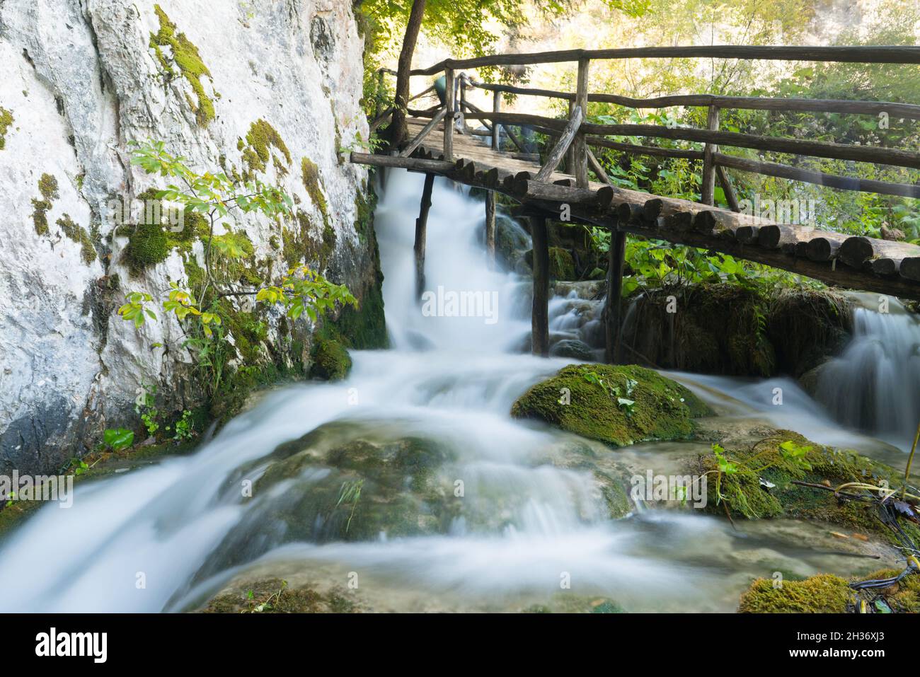 Plitvice lakes of Croatia national park in autumn Stock Photo
